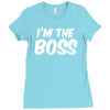 i'm the boss funny nerd Ladies Fitted T-Shirt