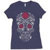rose sugar skull Ladies Fitted T-Shirt