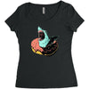donut shark! Women's Triblend Scoop T-shirt