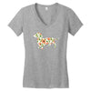 dachshund flower Women's V-Neck T-Shirt