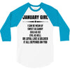 Super January Girl 3/4 Sleeve Shirt