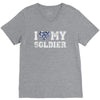 i love my soldier navy camouflage V-Neck Tee