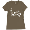 panda flat out with bamboo Ladies Fitted T-Shirt