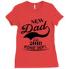 New Dad 2018 Rokie Dept. Ladies Fitted T-Shirt