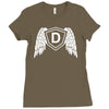 letter d with wings Ladies Fitted T-Shirt