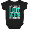 cat cats lift lifting fitness Baby Bodysuit