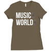 music on world off Ladies Fitted T-Shirt
