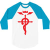 fma full metal alchemist cross inspired ladies 3/4 Sleeve Shirt