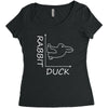 rabbit duck white Women's Triblend Scoop T-shirt