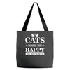cats make me happy Tote Bags