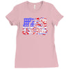 american flag peace Ladies Fitted T-Shirt