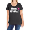 Bun in the Oven with Heart Baby Girl Ladies Curvy T-Shirt
