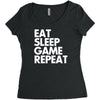 eat sleep game repeat Women's Triblend Scoop T-shirt