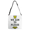 we aim to please Adjustable Strap Totes