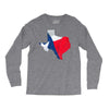 Eroded Texas Map With Flag Long Sleeve Shirts