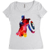 full color Women's Triblend Scoop T-shirt