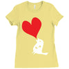 bird love heart animal graph note music party pop art gift Ladies Fitted T-Shirt