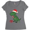 christmas dinosaur Women's Triblend Scoop T-shirt