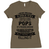 Super Cool Pops Of A Freaking Awesome Granddaughter Ladies Fitted T-Shirt