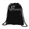 not that calm Drawstring Bags