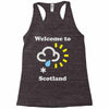 scottish weather Racerback Tank