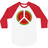 watermelon peace sign 3/4 Sleeve Shirt