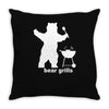 bear grills bbq funny Throw Pillow