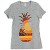 pineapple and beach Ladies Fitted T-Shirt
