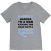 happily married to a man kicking the crap outta stomach cancer V-Neck Tee
