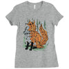 polygon fox graphic Ladies Fitted T-Shirt