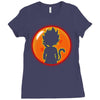 Kid Goku Saiyan With Dragon Ball 4 Star Ladies Fitted T-Shirt