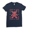 ugly sweater bear Ladies Fitted T-Shirt