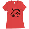 mickey pistol hands gun hip hop mens r&amp;b gangsta banksy grey t shirt s Ladies Fitted T-Shirt
