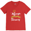 kings are born in february V-Neck Tee