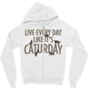 live every day like it's caturday Zipper Hoodie