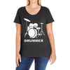 drummer drum kit indie rock music Ladies Curvy T-Shirt