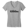 i'd rather be running funny cool run runner marathon sport athlete shi Women's V-Neck T-Shirt