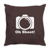 oh shoot camera Throw Pillow