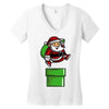 santa jumps Women's V-Neck T-Shirt