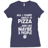 care about pizza and 3 people girls Ladies Fitted T-Shirt