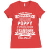 Super Cool Poppy Of A Freaking Awesome Grandson Ladies Fitted T-Shirt