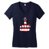 Middle Finger USA Flag Women's V-Neck T-Shirt