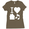 i love house music dj baseball Ladies Fitted T-Shirt