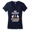 Me Against Uterine Cancer Women's V-Neck T-Shirt