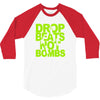 dub step drop beats not bombs black light skrillex ink hiphop dance 3/4 Sleeve Shirt