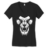 angry lion Women's V-Neck T-Shirt