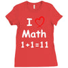 kids boys childrens i love math 1+1=11 funny Ladies Fitted T-Shirt