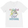 unicorns are born in october cute unicorn V-Neck Tee