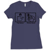 push button receive bacon t shirt funny awesome nerdy geeky humor tee Ladies Fitted T-Shirt