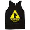 caution shapes being thrown printed Tank Top